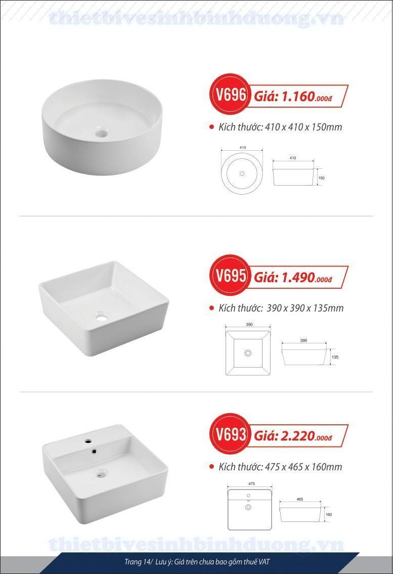 Lavabo cao cấp Vincy V695